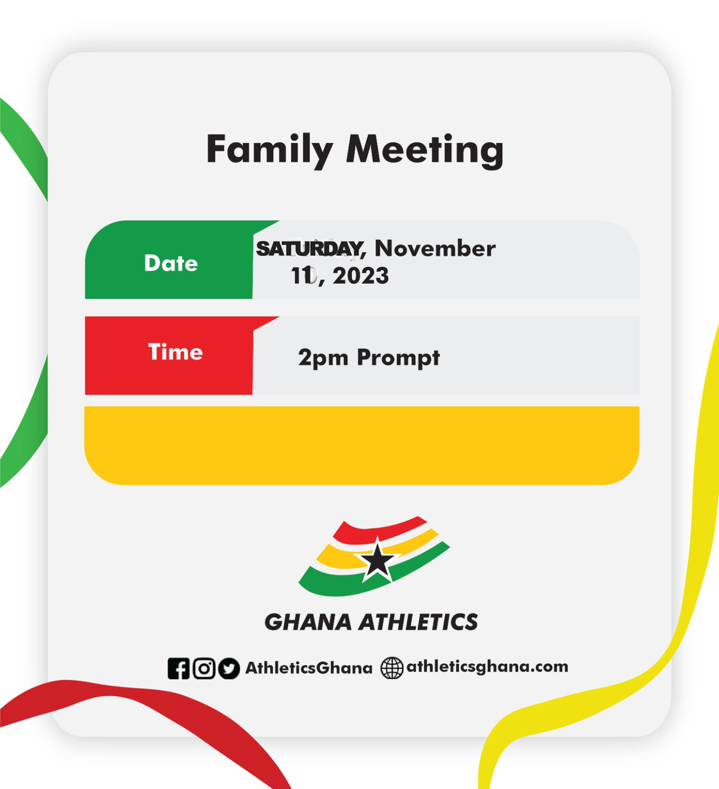 Athletics Ghana Family meeting